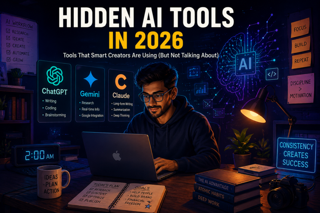 Hidden AI websites and tools for productivity research writing automation and design in 2026