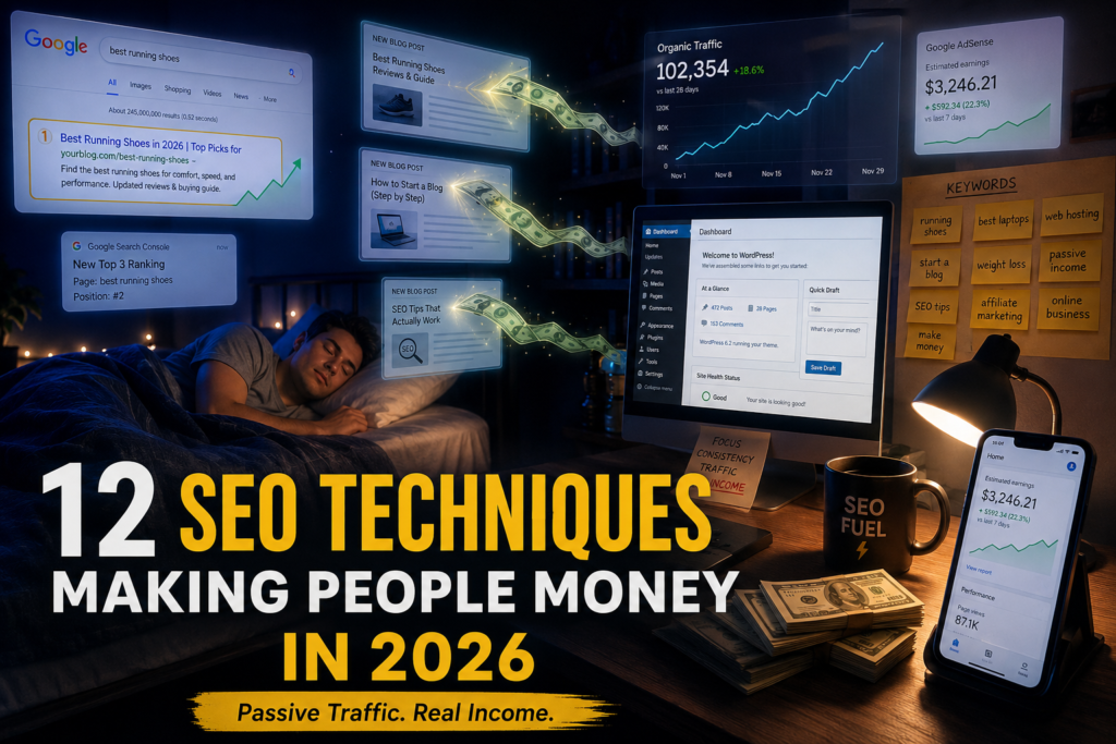 Make Income with SEO using blogging affiliate marketing and Google search traffic