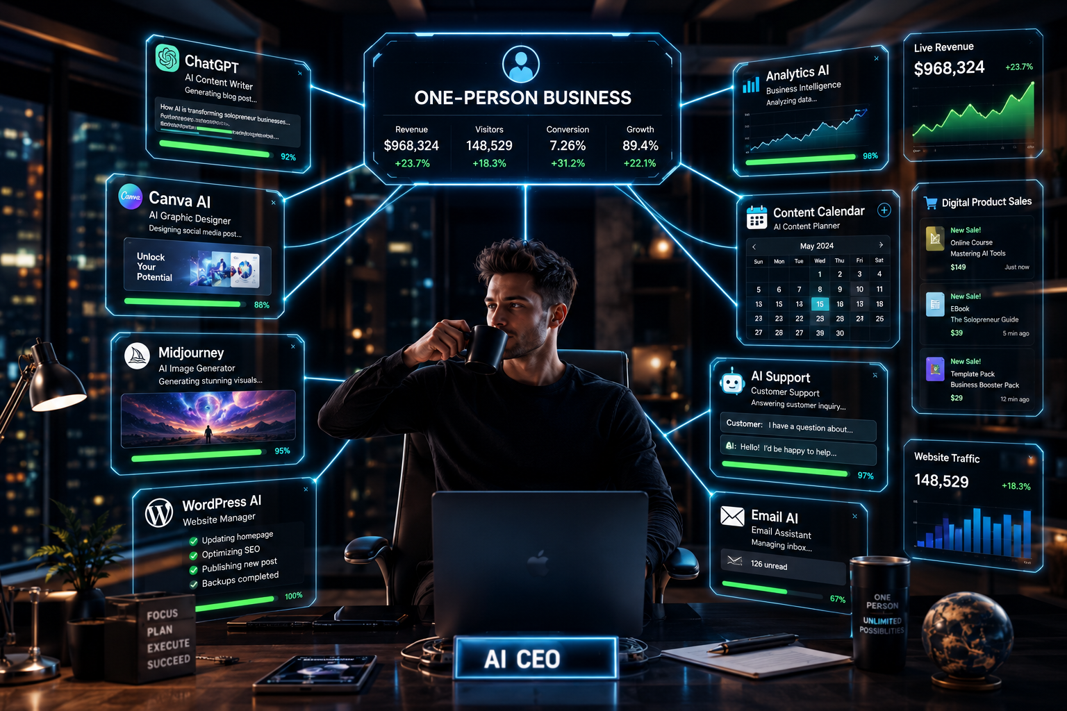 How I Built a One Person Business Using Only AI Tools